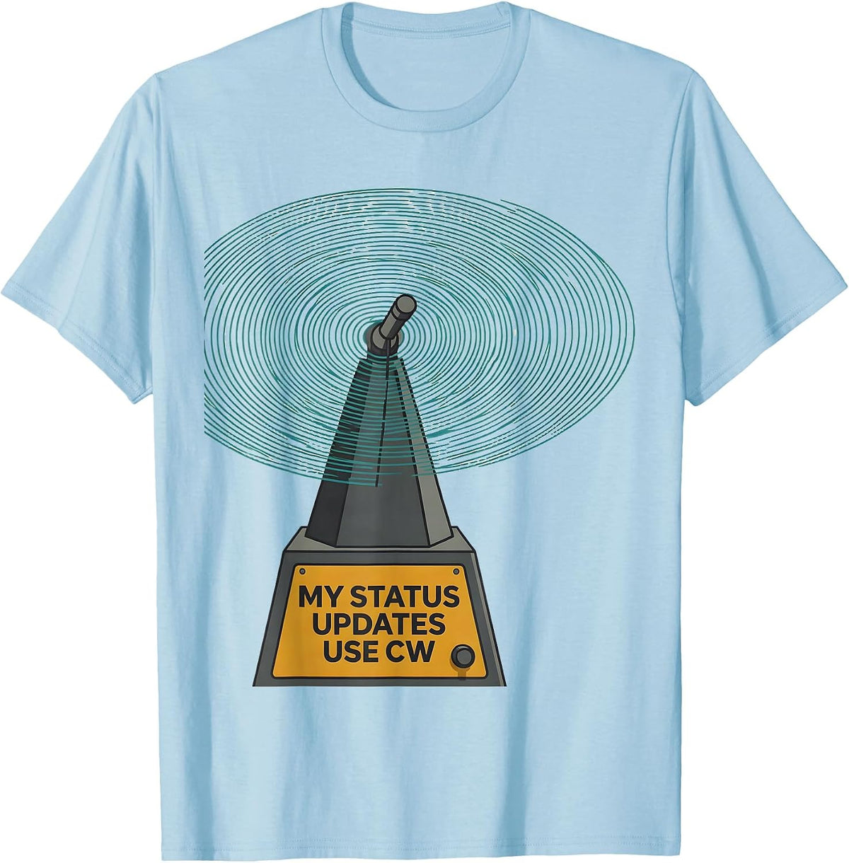 Men's My Status Updates Use CW Funny Ham Radio Operator Humor T-Shirt - Baby Blue
