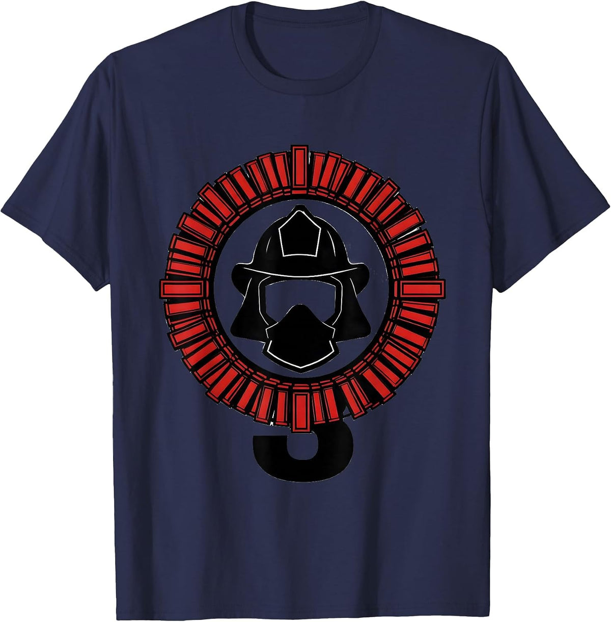 Men's Sealed Badge Firefighter Helmet Kids Birthday T-Shirt - Navy Blue