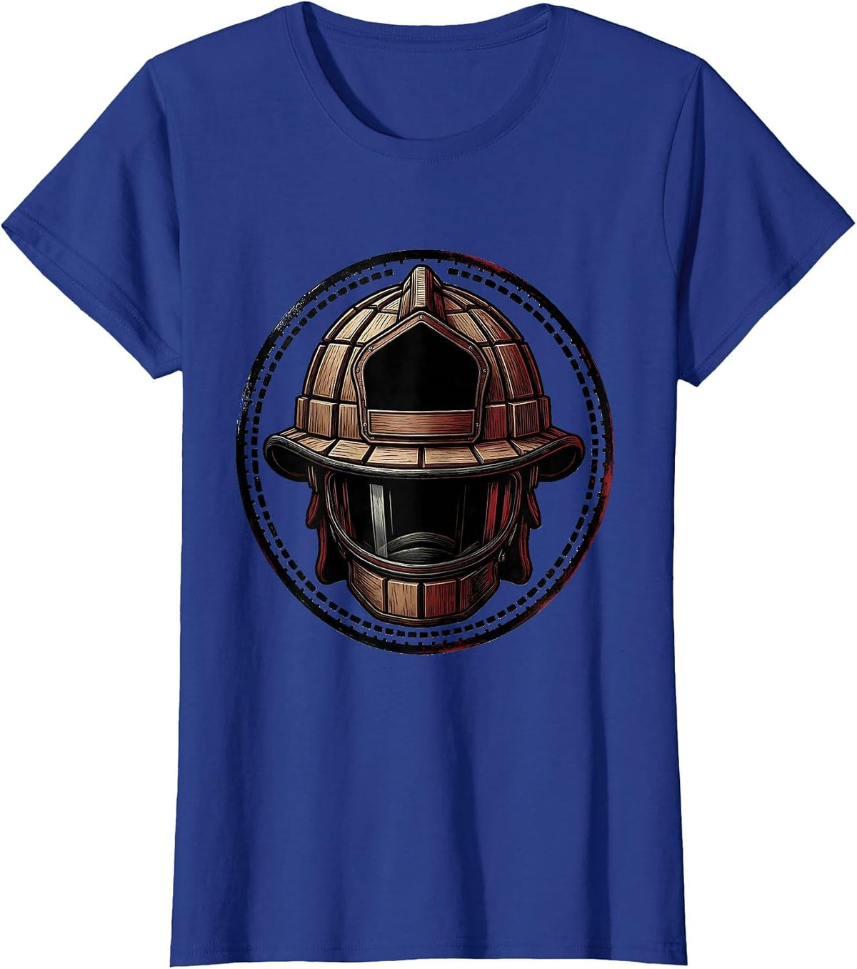 Women's Firefighter Helmet Badge Humor Occupation Pride T-Shirt - Royal Blue