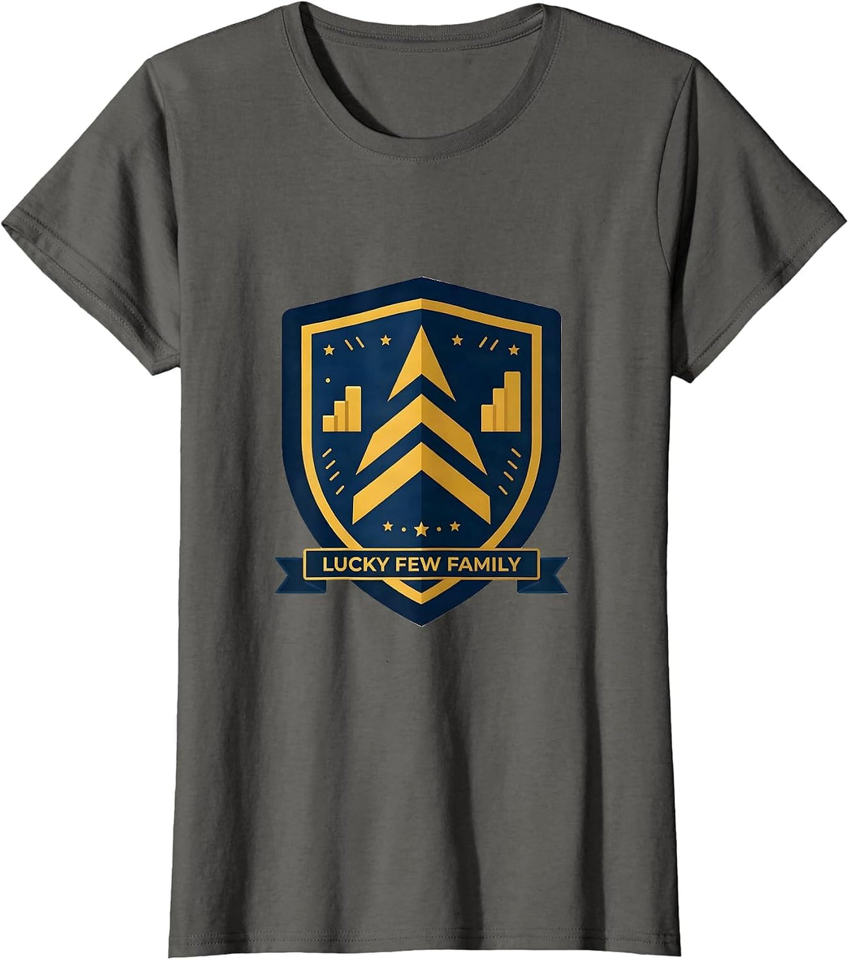 Women's Lucky Few Family Down Syndrome Awareness Mom Family Support T-Shirt - Asphalt Grey