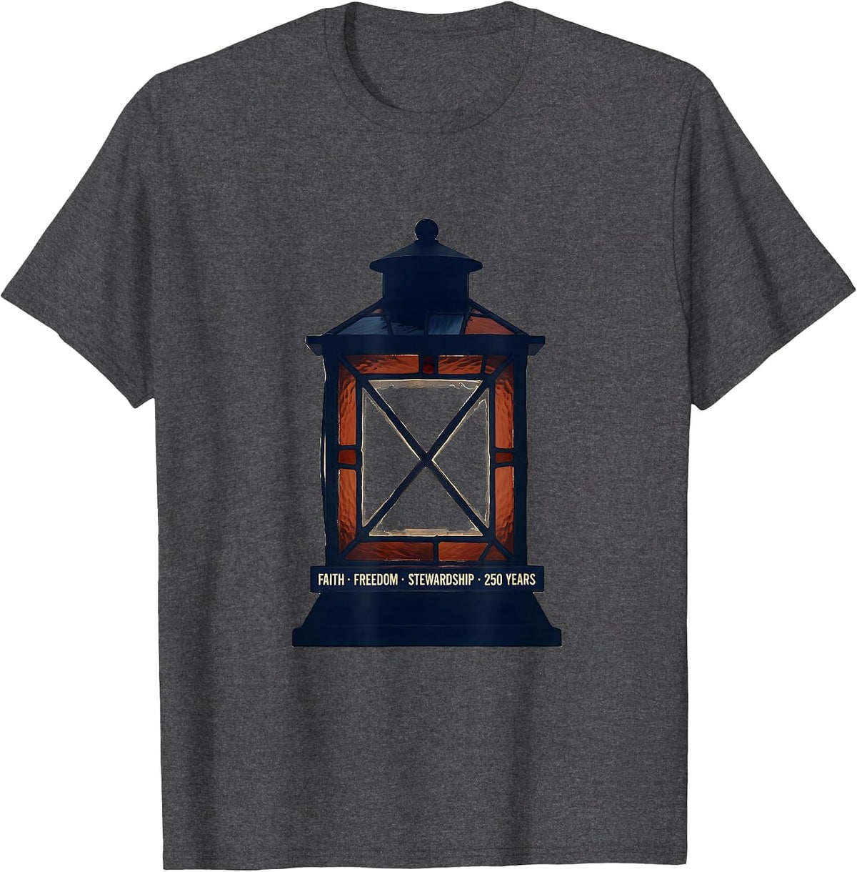 Faith Freedom Stewardship 250 Years Patriotic T-Shirt - Dark Heather Grey