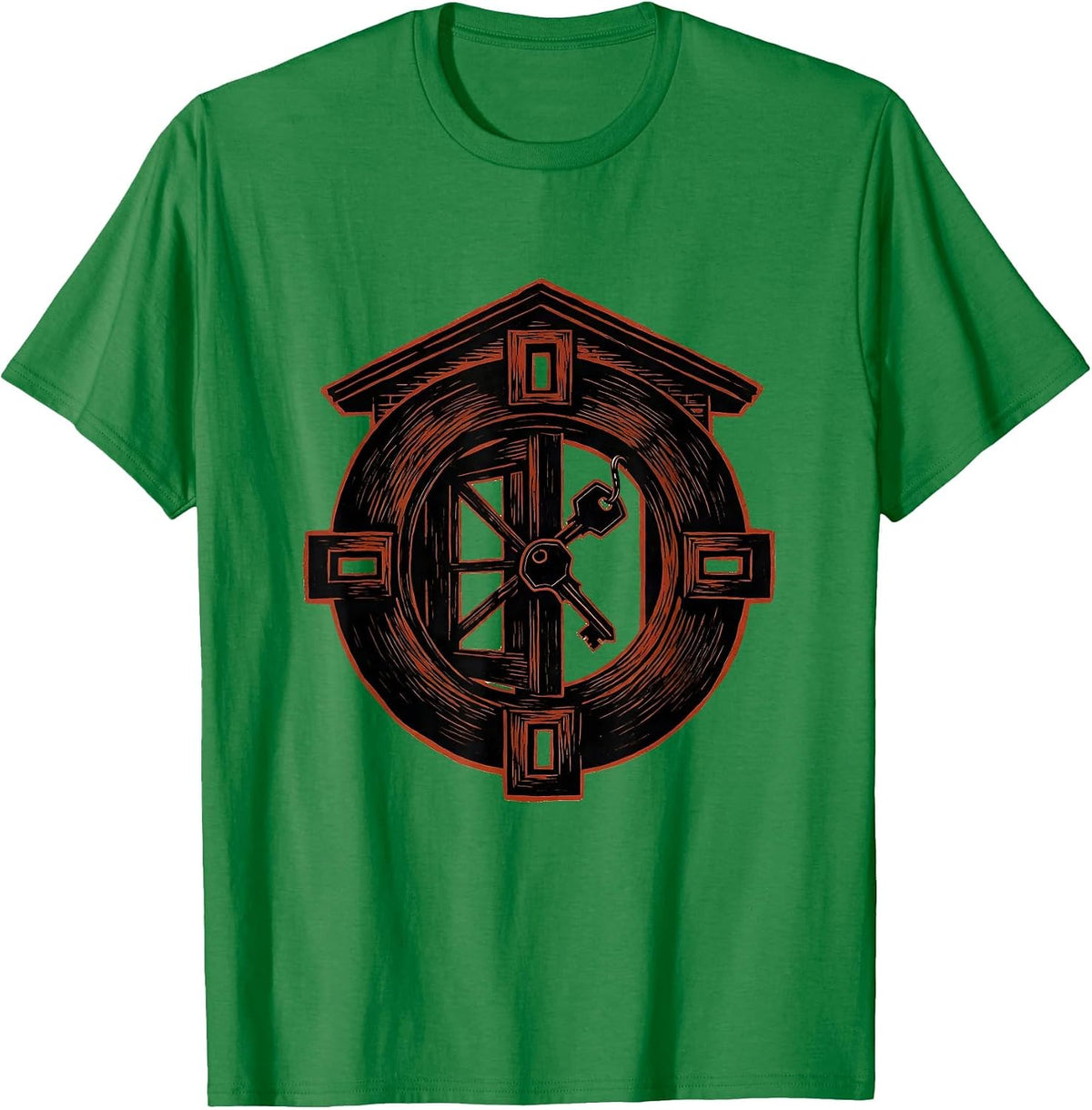 Men's Interlocked Door Realtor Humor Real Estate Agent Gift T-Shirt - Kelly Green