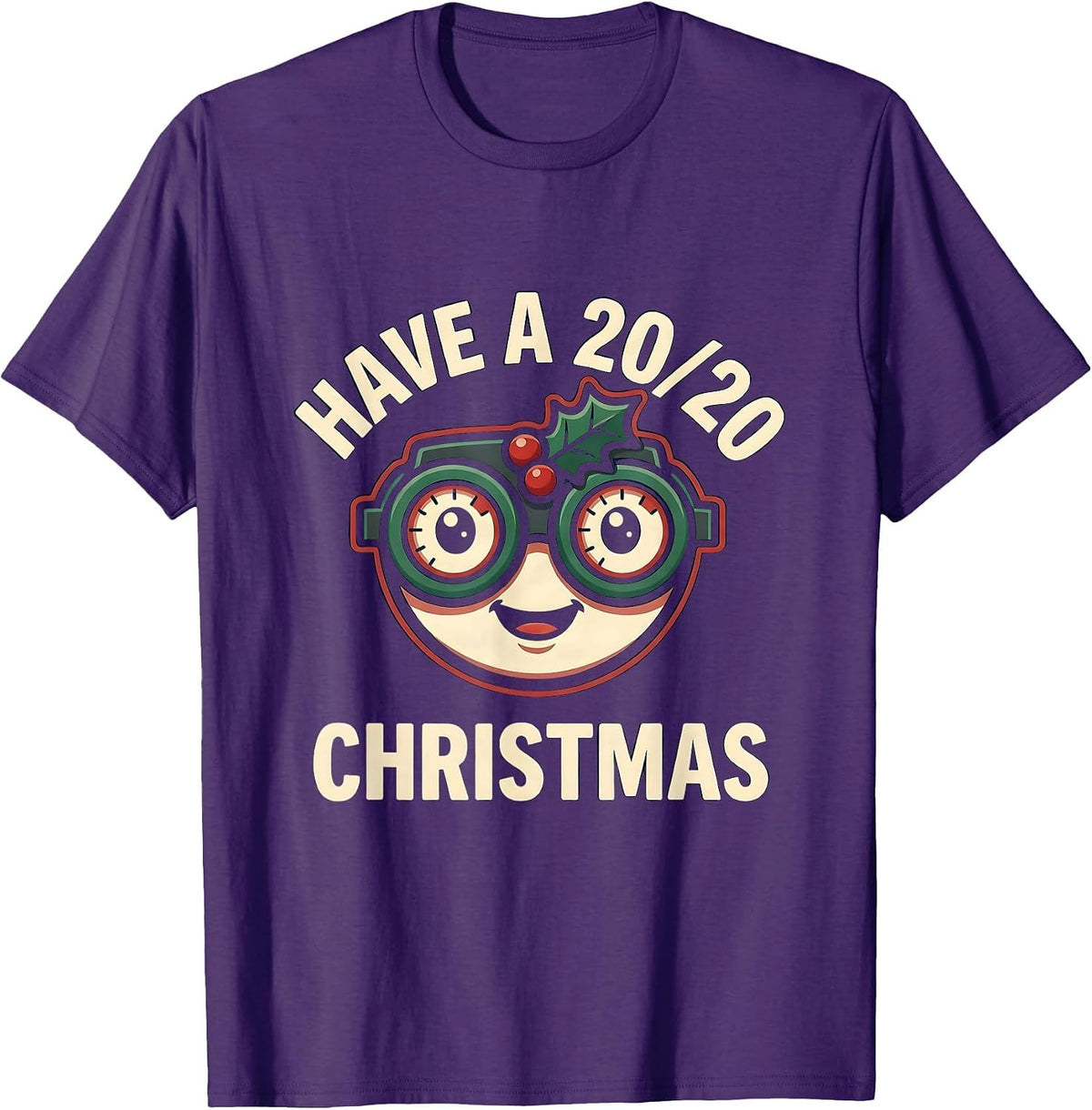 Have A 20/20 Christmas Funny Optometrist Eye Doctor Gift T-Shirt - Purple
