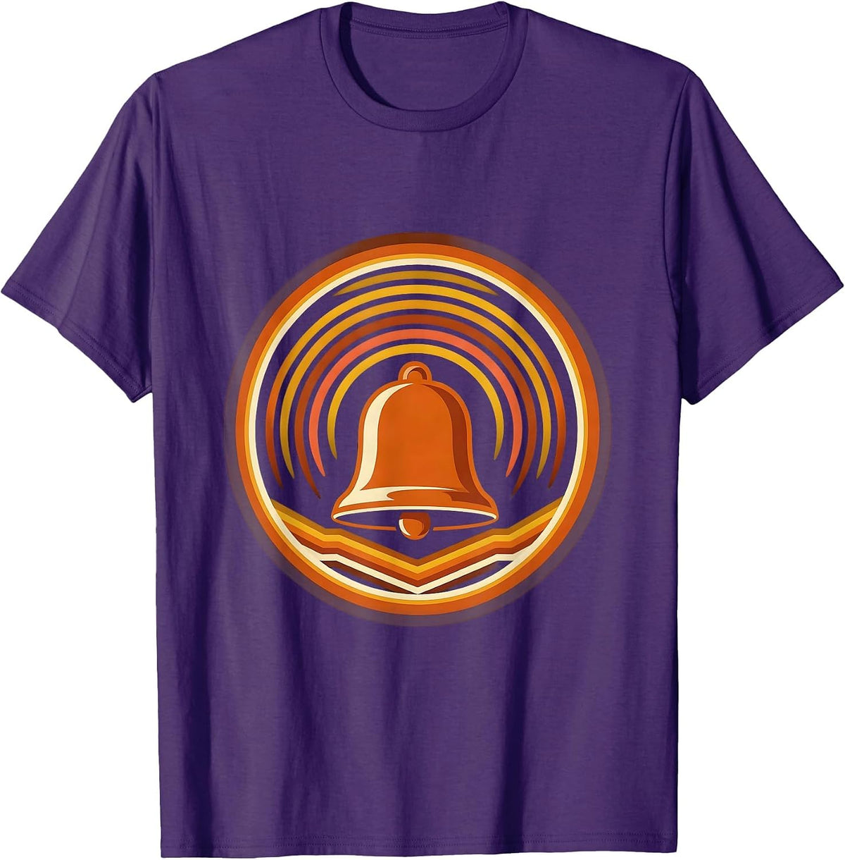 Game Day Giant Bell Ringing Sound Waves Graphic T-Shirt - Purple