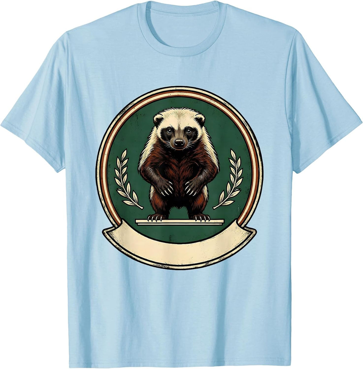 Men's Honey Badger Vintage Funny Animal Humor T-Shirt - Baby Blue