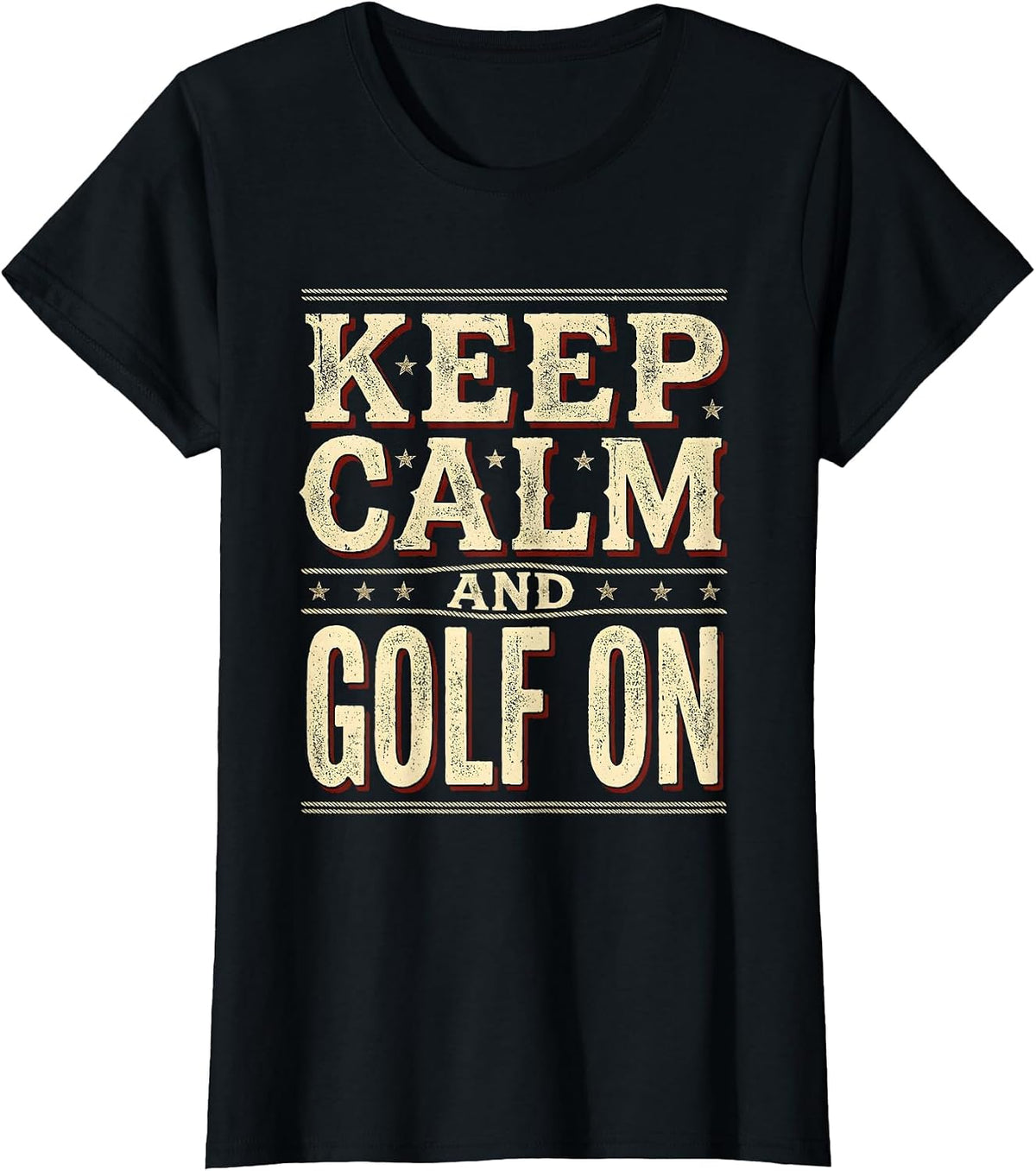 Keep Calm and Golf On Classic Golf Design T-Shirt - Black
