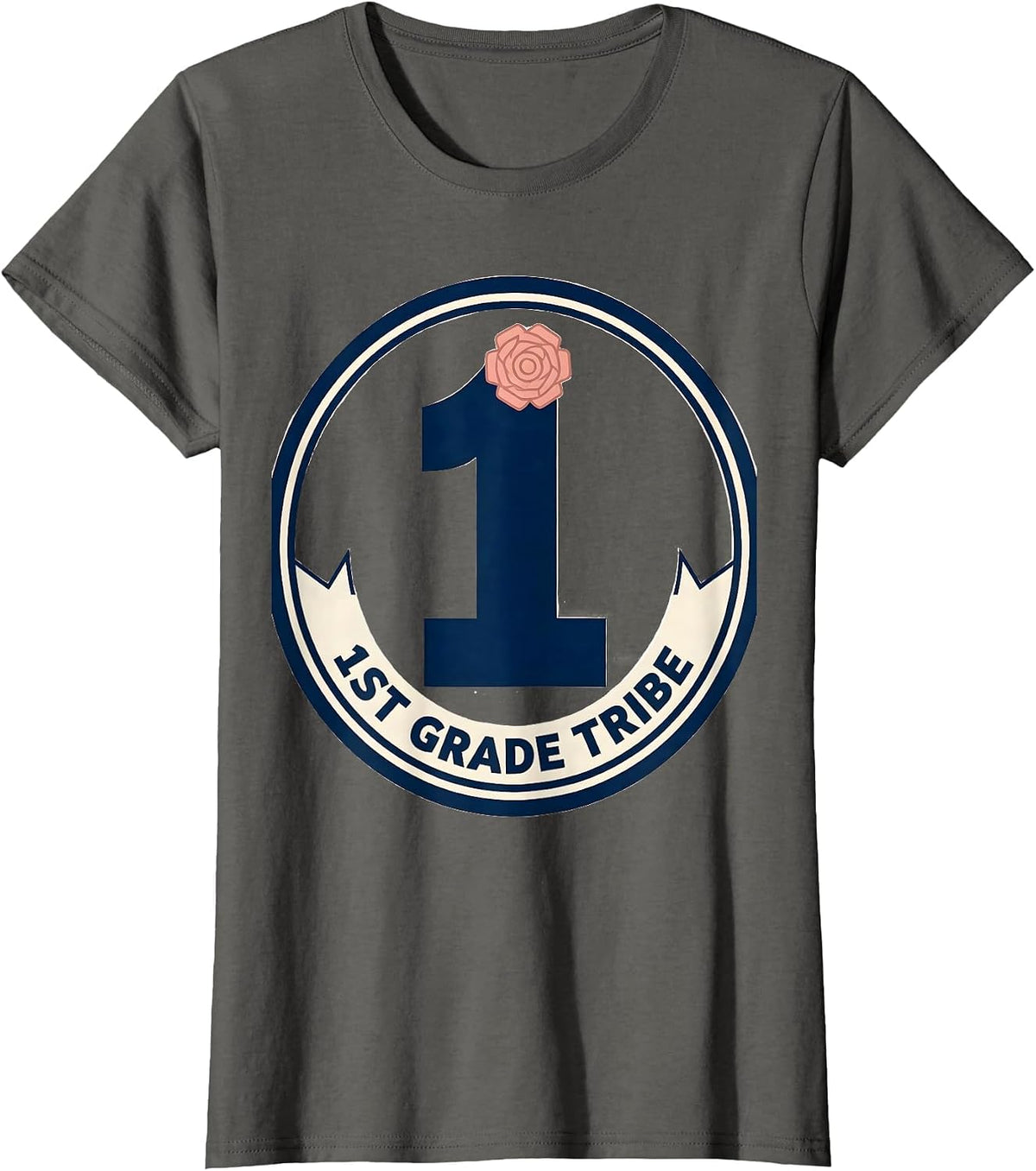 Women's 1st Grade Tribe Cute Coquette Back To School First Day T-Shirt - Asphalt Grey