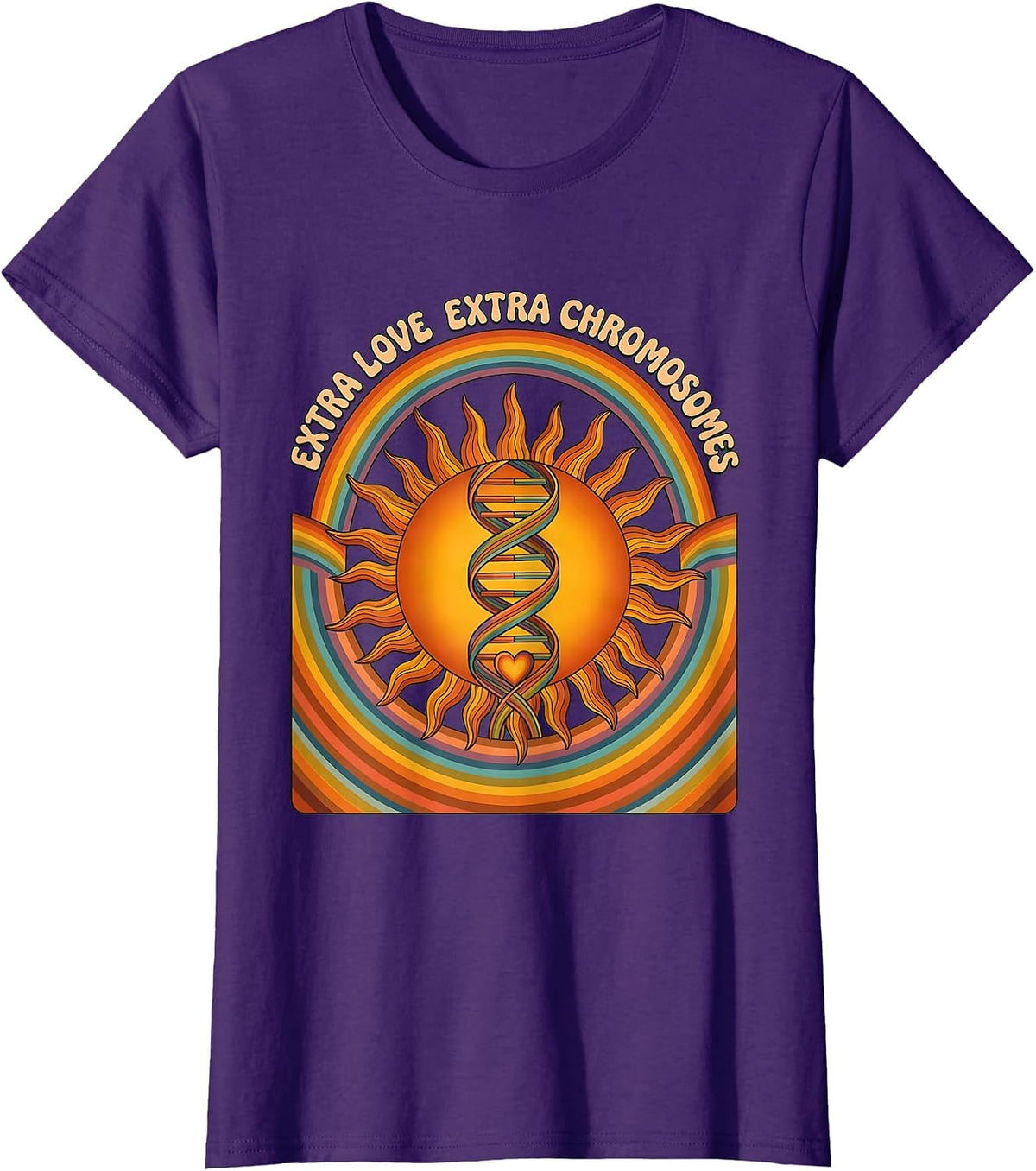 Women's Extra Love Extra Chromosomes Down Syndrome Awareness T-Shirt - Purple