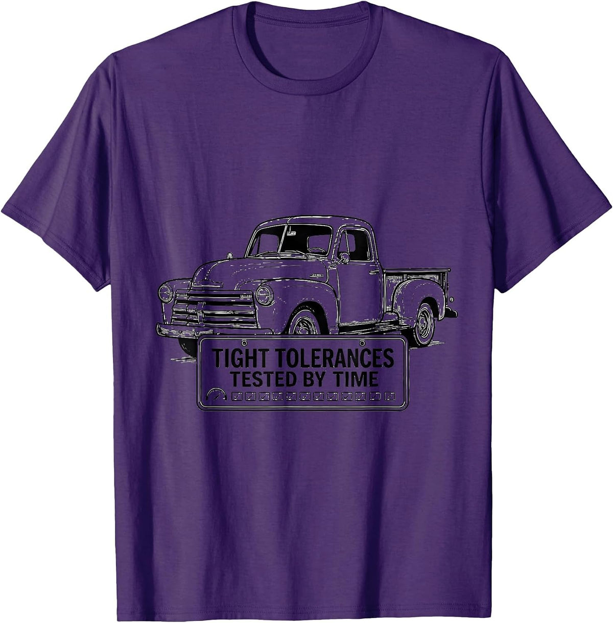 Men's Tight Tolerances Tested By Time Vintage Classic Truck T-Shirt - Purple