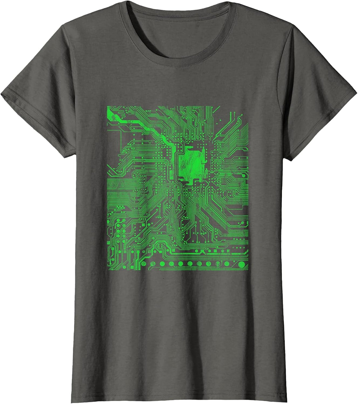 Computer Chip Motherboard CPU Heart Programmer Nerd T-Shirt T-Shirt - Asphalt Grey