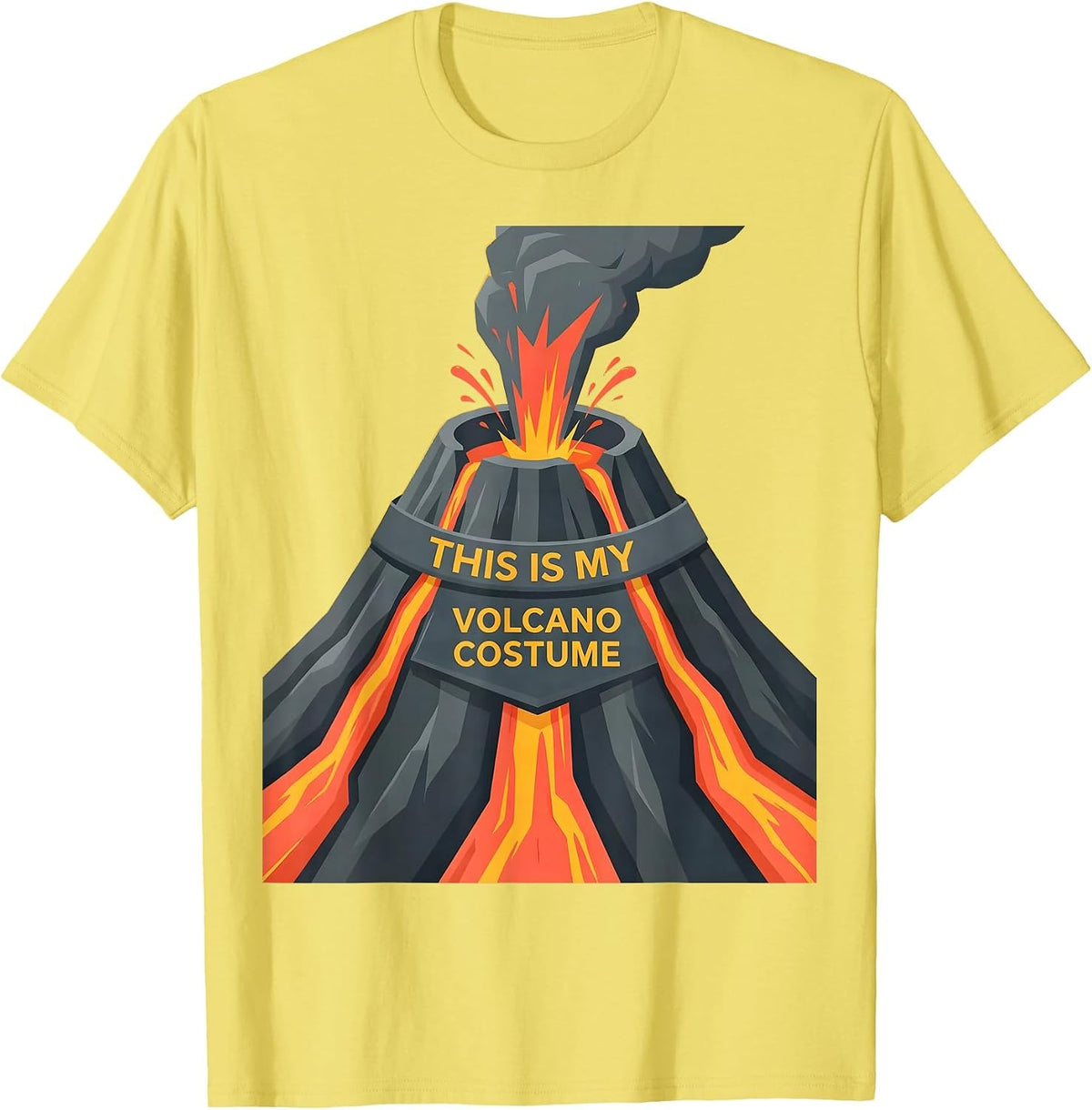 Men's This Is My Volcano Costume Funny Volcano Lover Halloween T-Shirt - Lemon Yellow