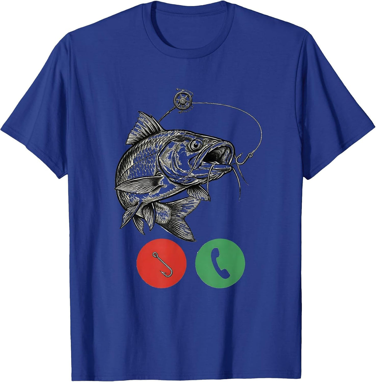 Catfish Hook Phone Call Funny Fishing Dad Gift T-Shirt - Royal Blue