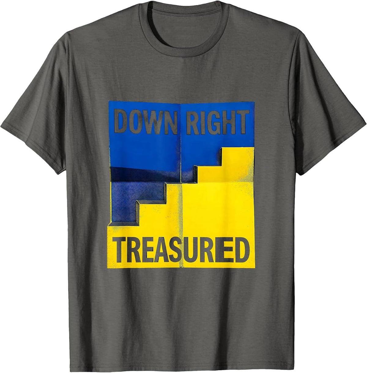 Down Right Treasured Heartfelt Down Syndrome Family Support T-Shirt - Asphalt Grey