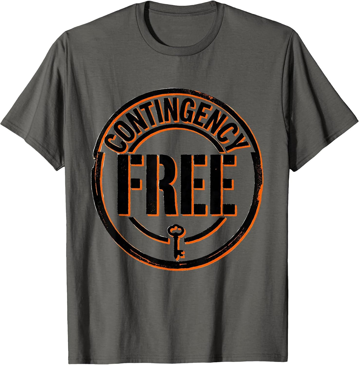 Men's Contingency Free Stencil Graphic Realtor Humor Real Estate T-Shirt - Asphalt Grey