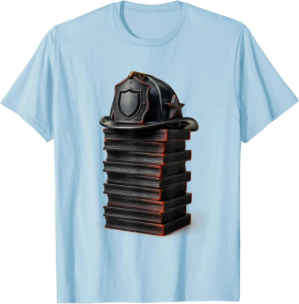 Men's Locked Block Fire Truck Firefighter Birthday Boy T-Shirt - Baby Blue