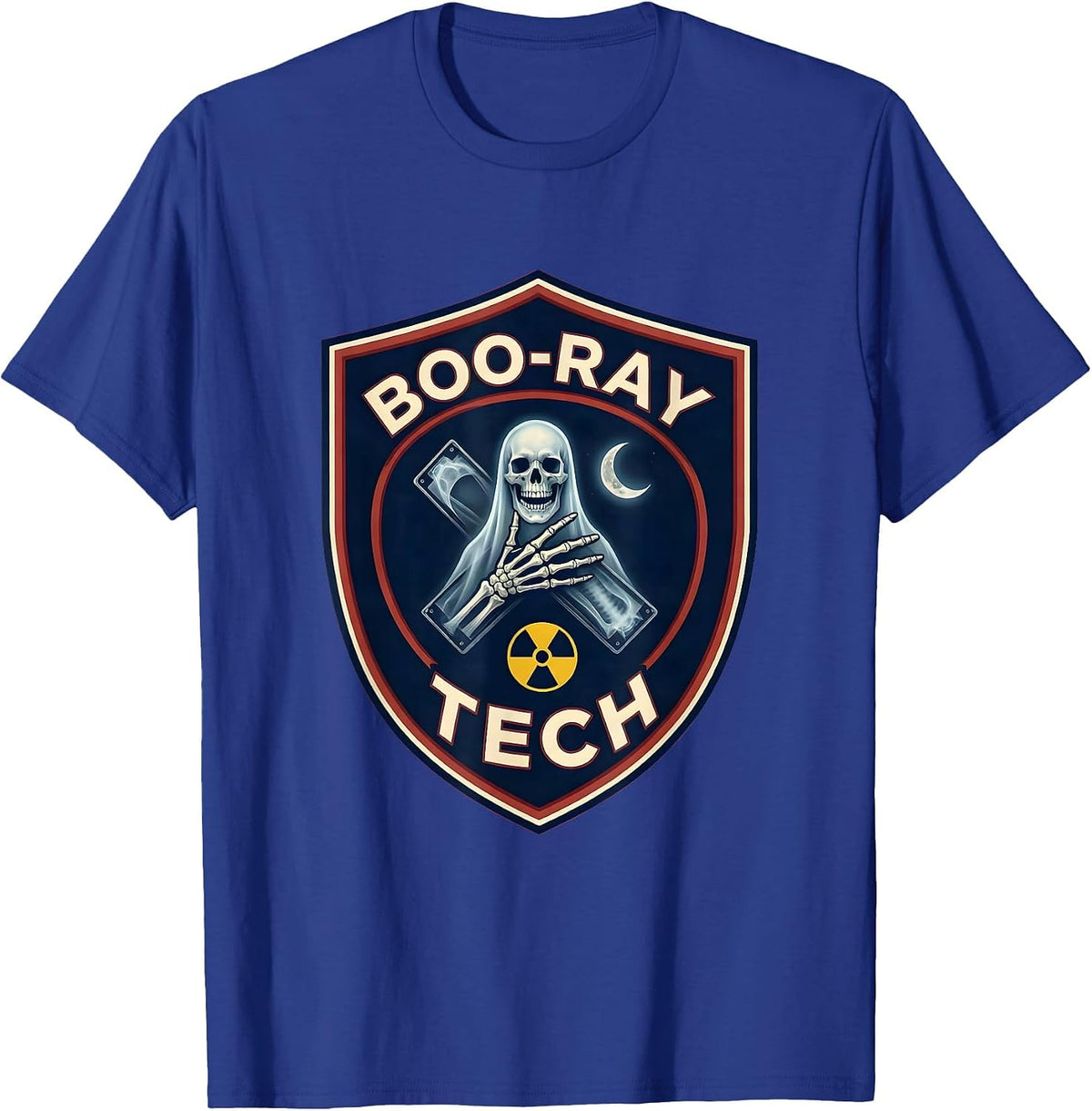 Men's Boo-Ray Tech Halloween Radiology Tech Humor X-Ray Ghost T-Shirt - Royal Blue