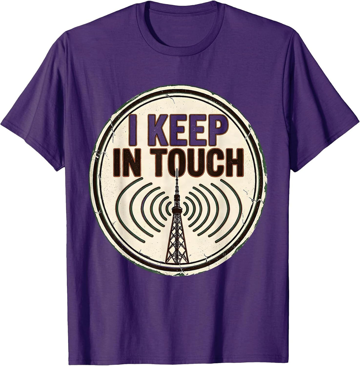 Men's I Keep In Touch Vintage Ham Radio Operator Humor Gift T-Shirt - Purple