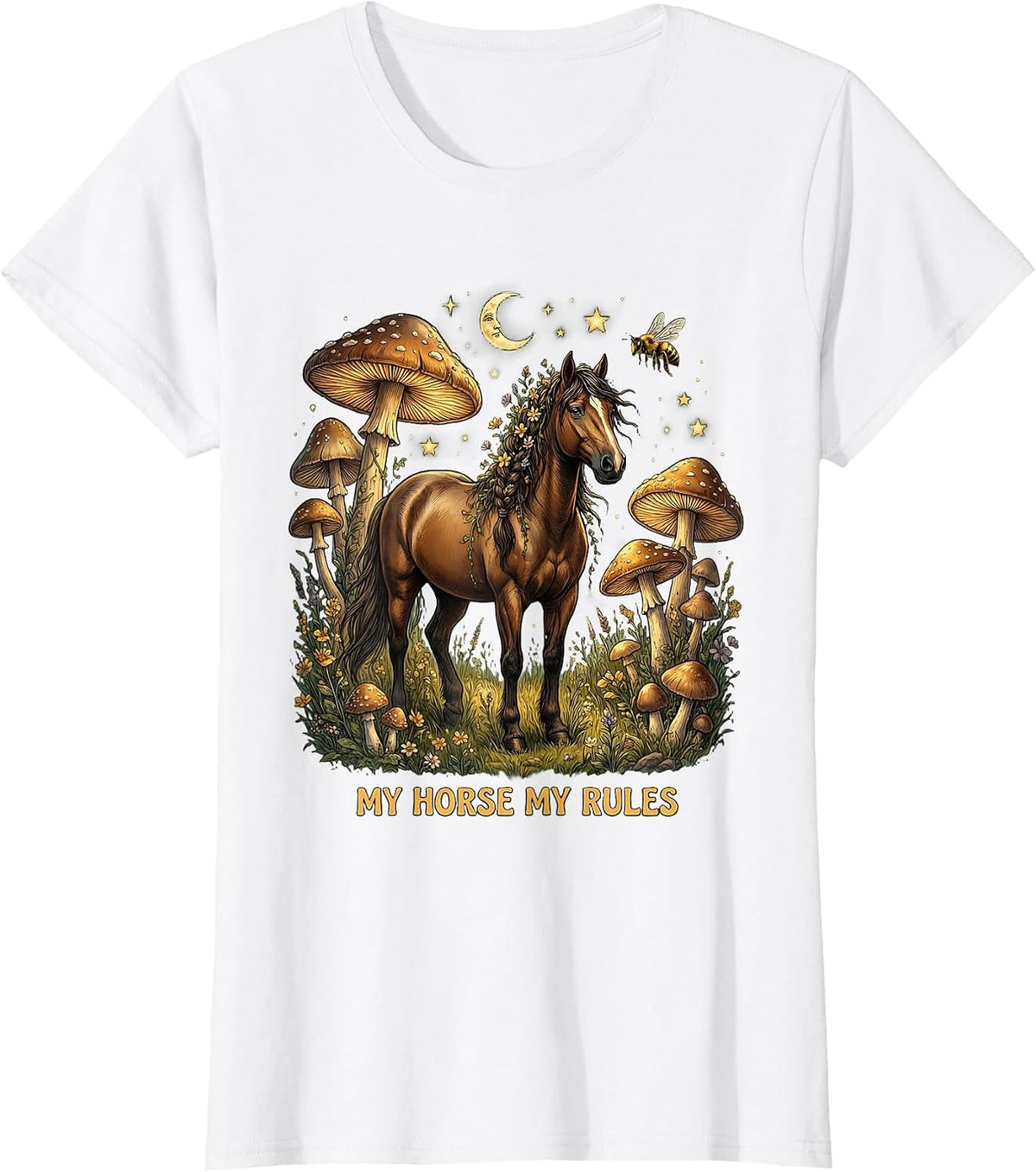 My Horse My Rules Equestrian Lover Design T-Shirt - White