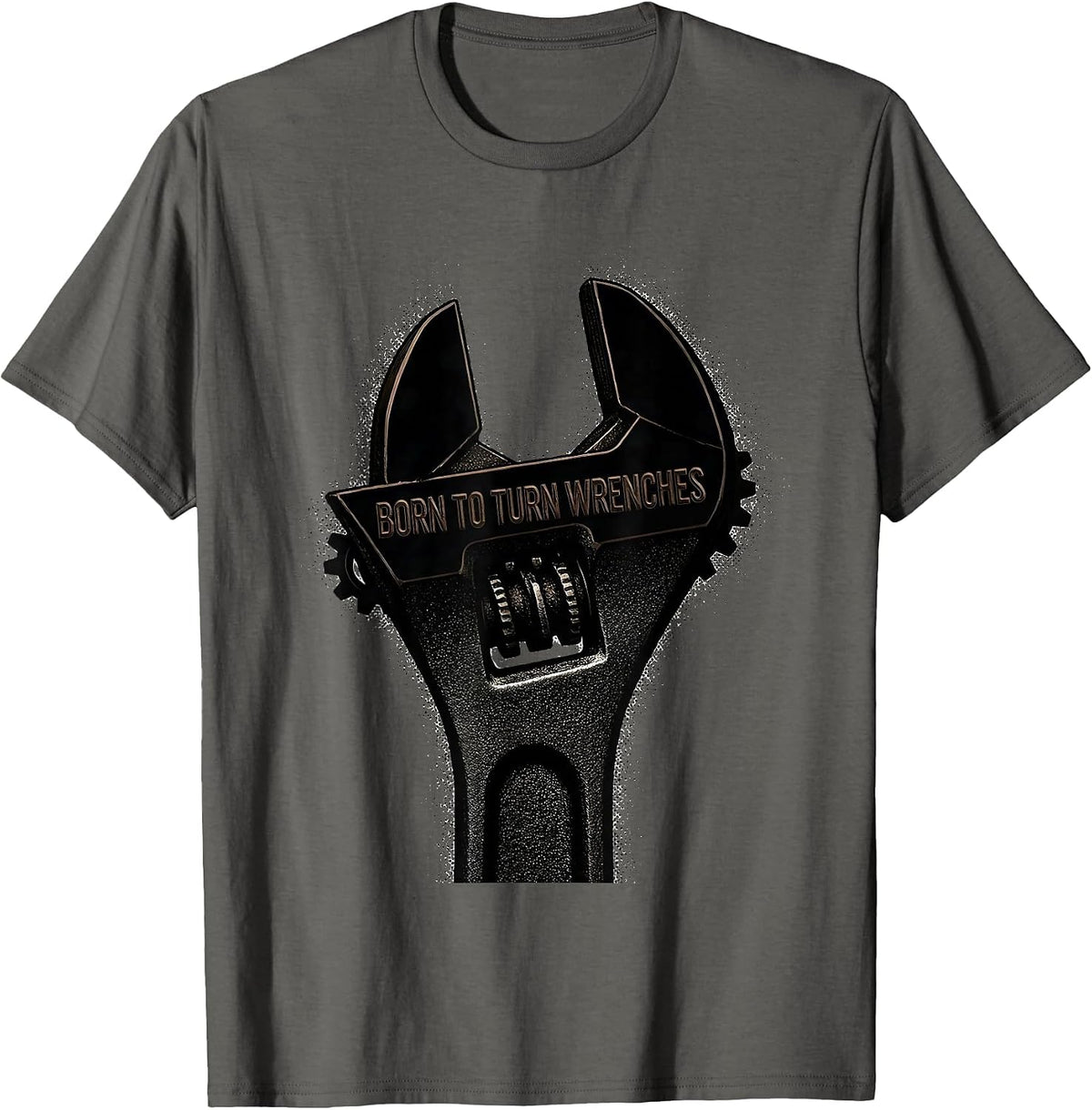 Men's Born to Turn Wrenches Mechanic Design T-Shirt - Asphalt Grey