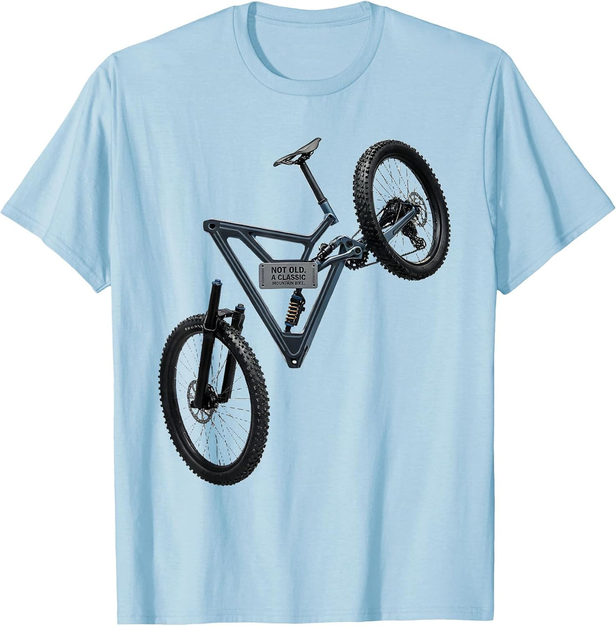 Men's Not Old A Classic Mountain Bike Funny Cyclist Gift T-Shirt - Baby Blue