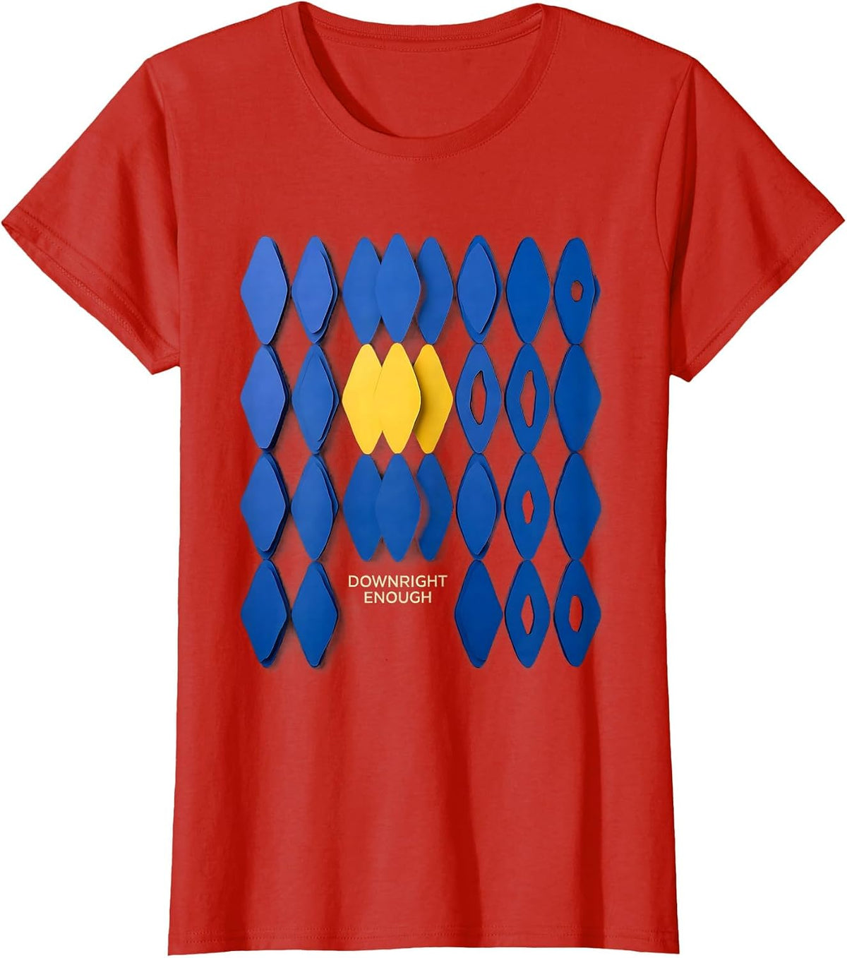Downright Enough Paper Cutout Down Syndrome Awareness Family T-Shirt - Red