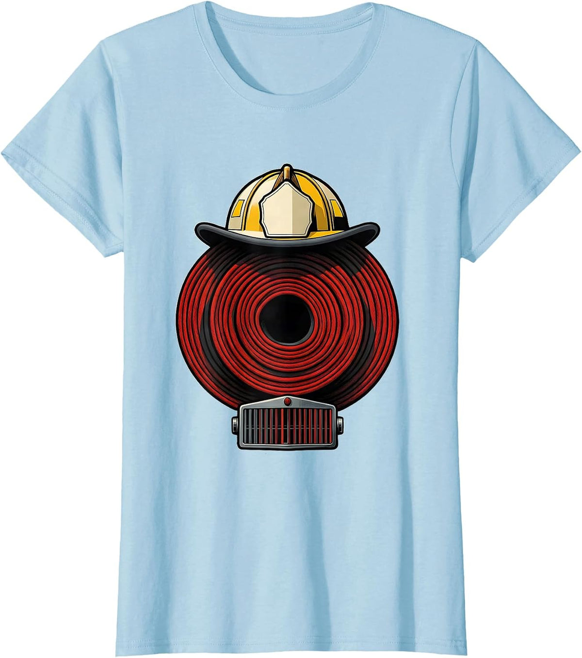 Women's Nested Hose Birthday Fire Truck Kids Firefighter Toddler T-Shirt - Baby Blue