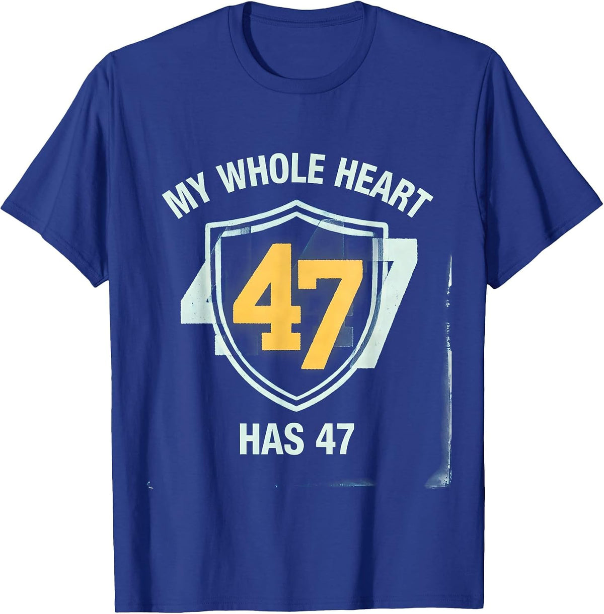 My Whole Heart Has 47 Down Syndrome Awareness Cyanotype T-Shirt - Royal Blue