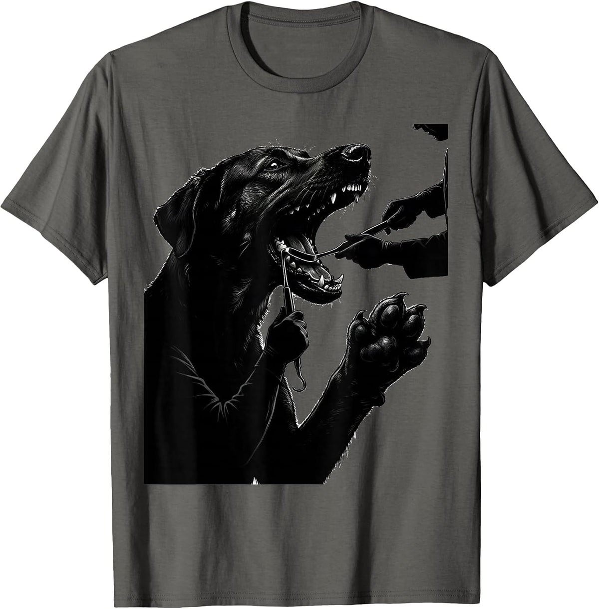 Vet Worker Canine Dental Humor Veterinary Staff Gift T-Shirt - Asphalt Grey