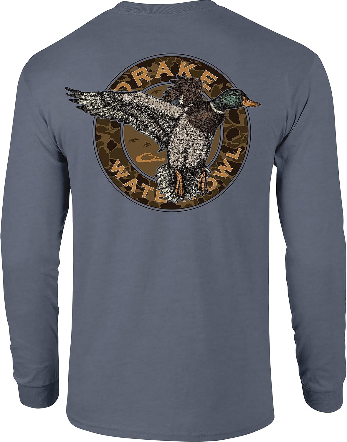 Drake Waterfowl Men's Circle Mallard Long Sleeve T-Shirt - Flint Stone