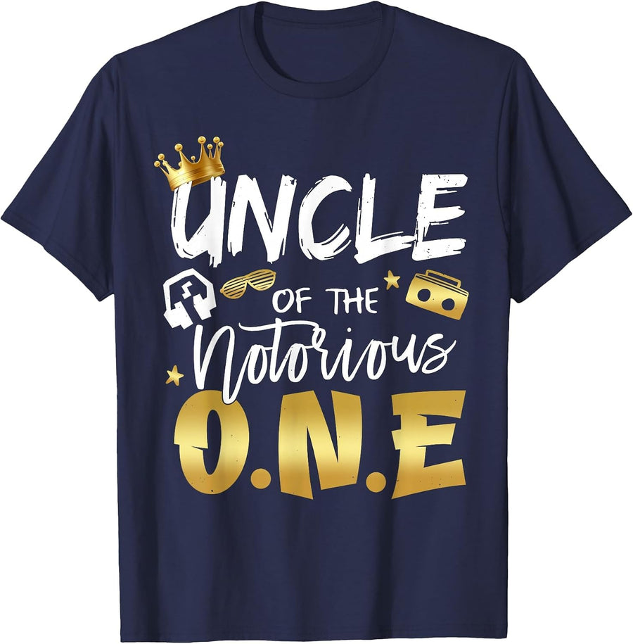 Uncle of The Notorious One Old School 1st Hip Hop Birthday T-Shirt - Navy Blue