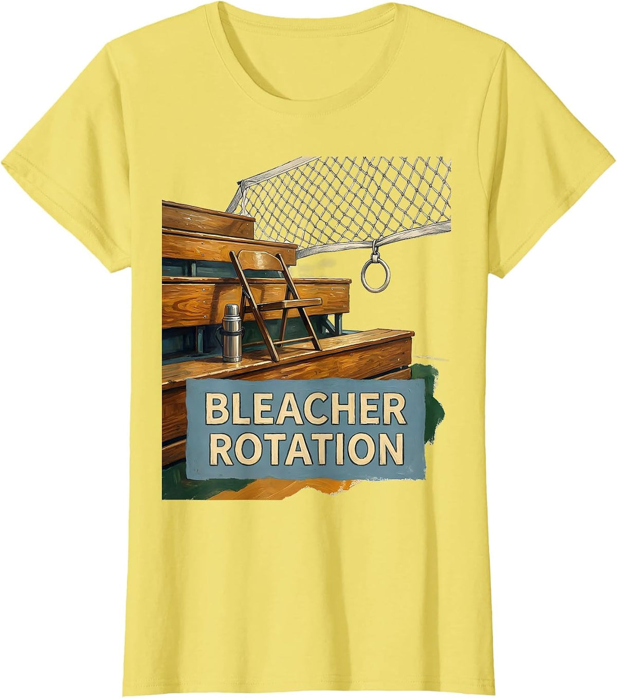 Bleacher Rotation Storybook Volleyball Humor Teen Girl T-Shirt - Lemon Yellow