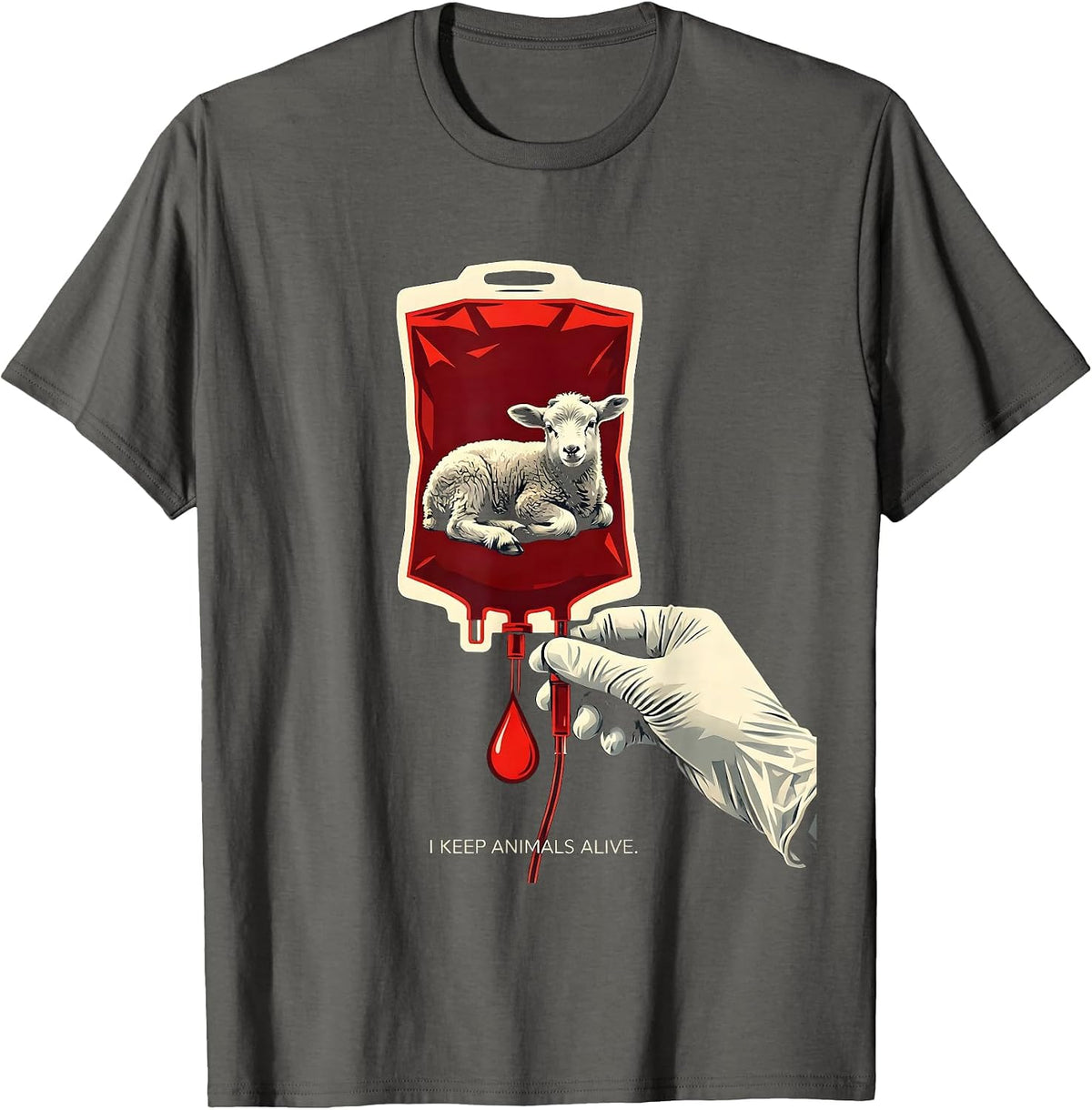 I Keep Animals Alive Funny Vet Tech Veterinary Medicine Gift T-Shirt - Asphalt Grey