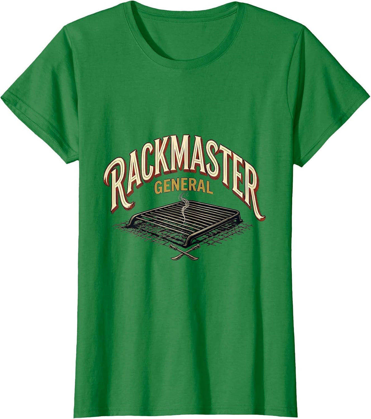Rackmaster General Sign Painter BBQ Pitmaster Grilling Humor T-Shirt - Kelly Green