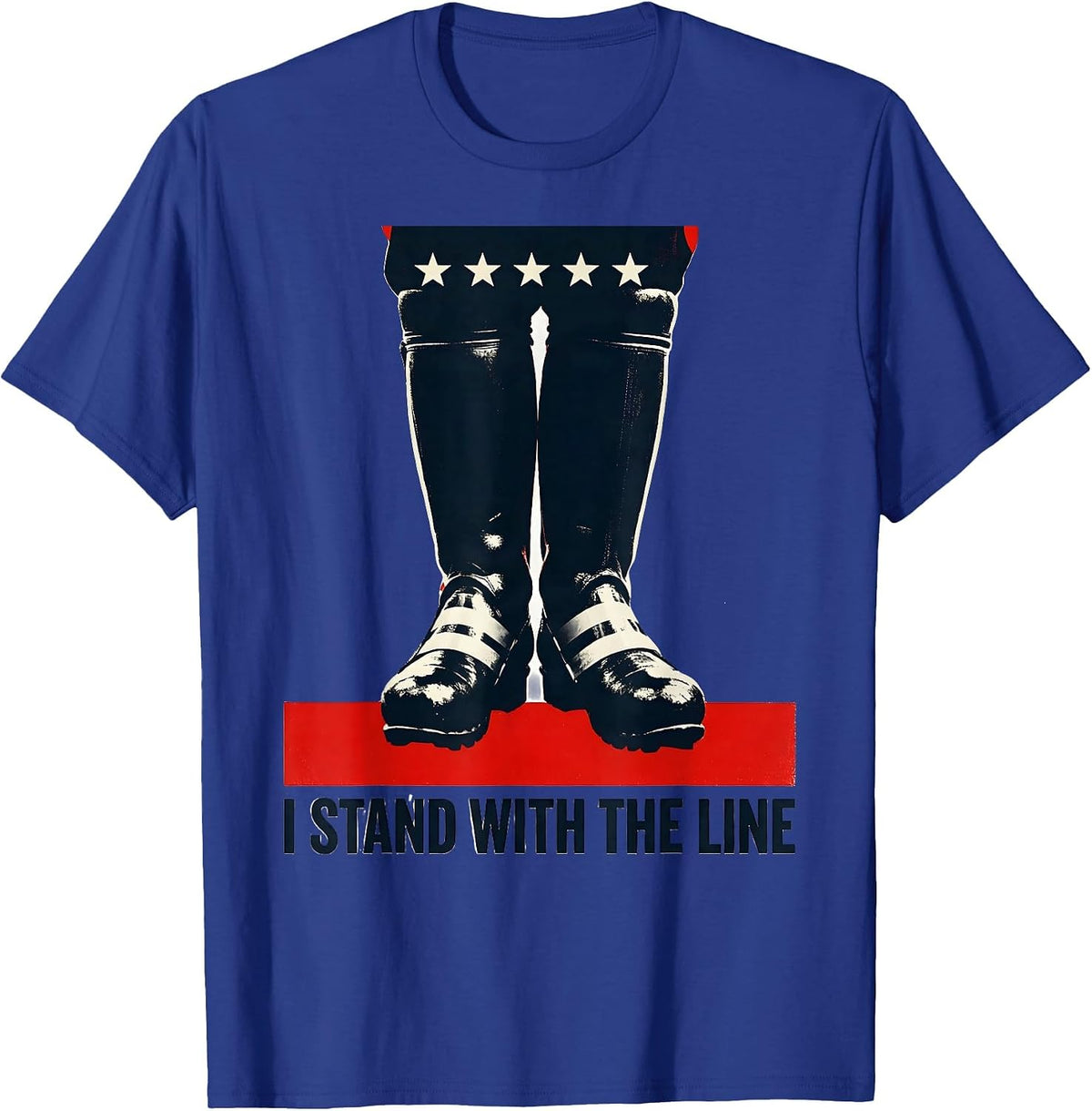 Men's I Stand With The Line Firefighter Thin Red Line Tribute Gift T-Shirt - Royal Blue