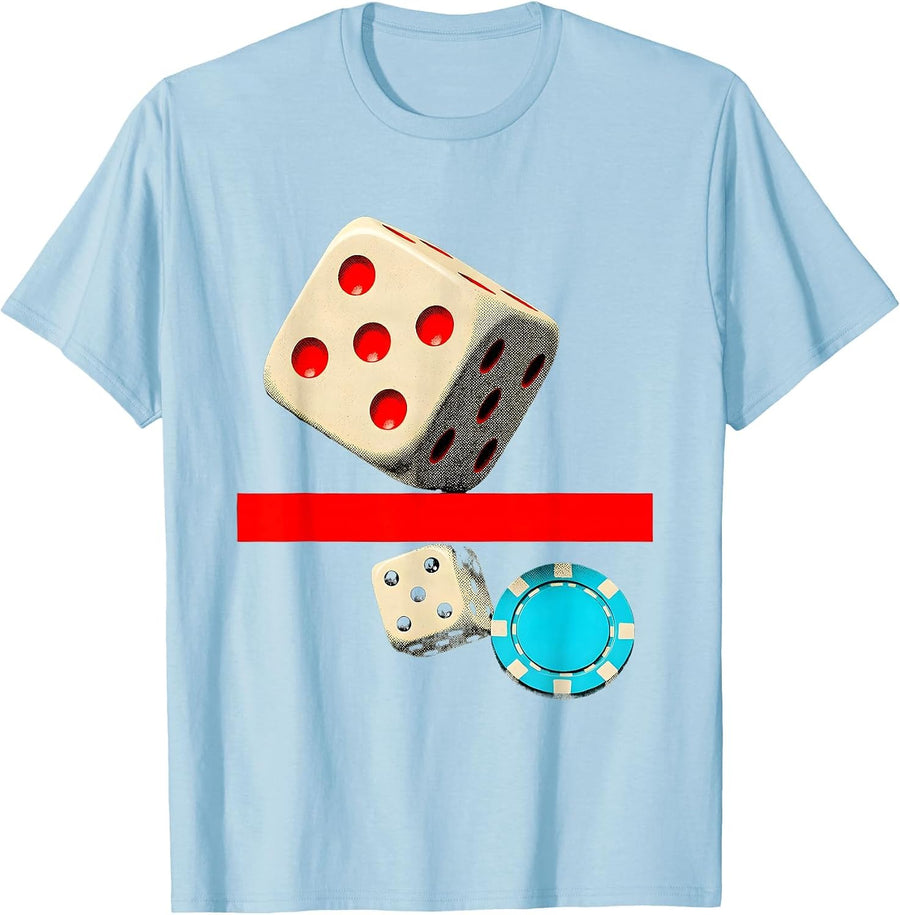 Men's Oversized Die Math Teacher Nerdy Pun Humor T-Shirt - Baby Blue