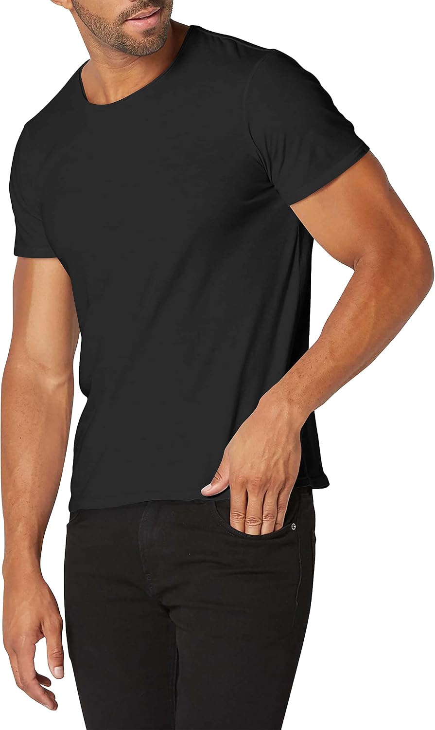 Hat and Beyond Mens Casual Athletic Plain Crew Neck Workout Performance Skateboard T Shirts Solid Short Sleeve Active Tee -