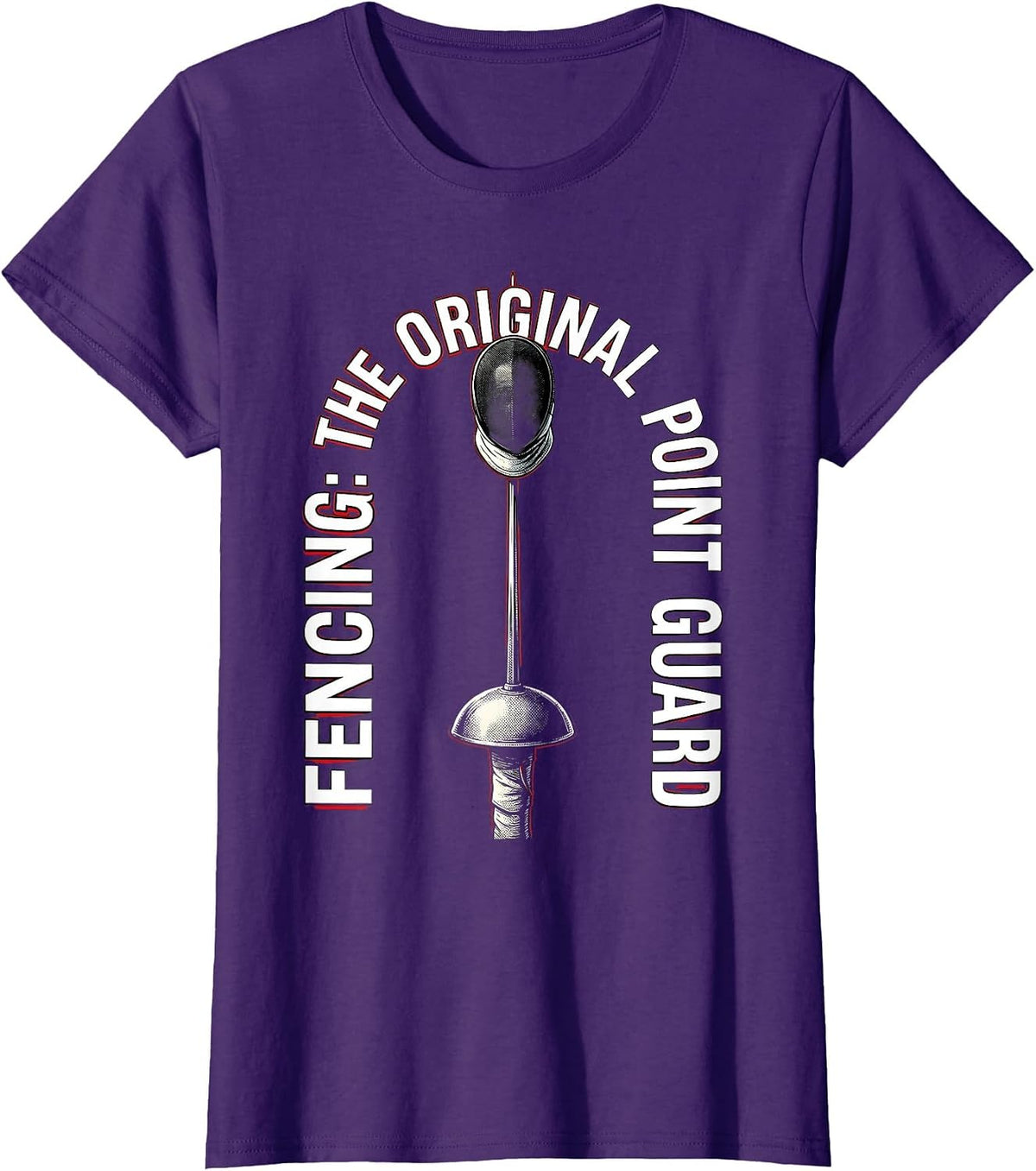 Women's Fencing: The Original Point Guard Pop Art Sport Humor T-Shirt - Purple