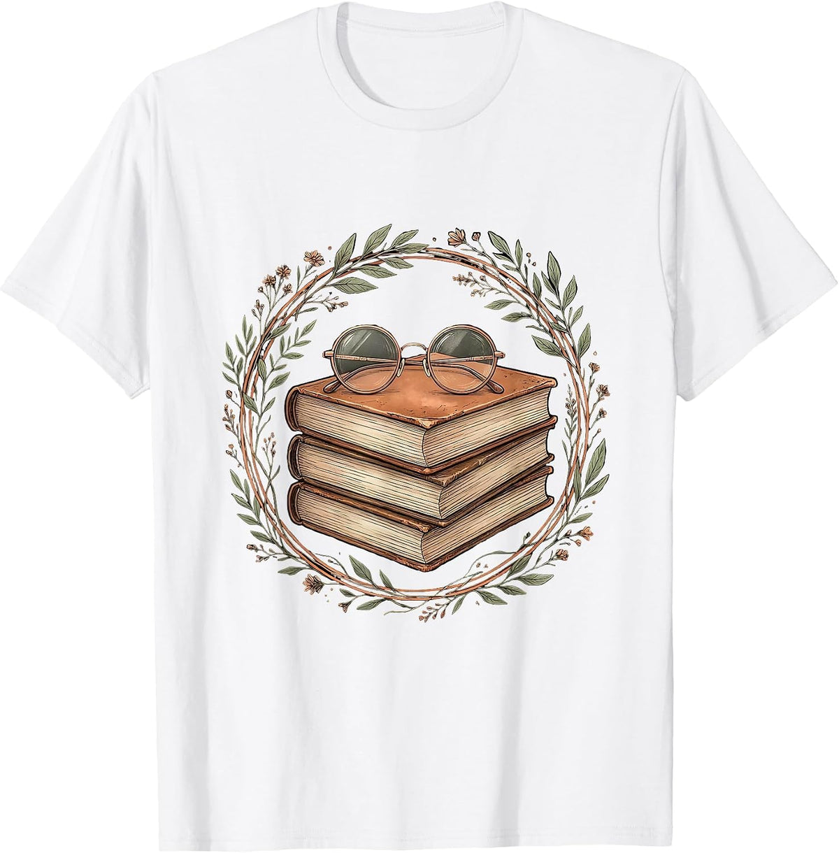 Men's English Teacher Classic Novels and Reading Glasses T-Shirt - White