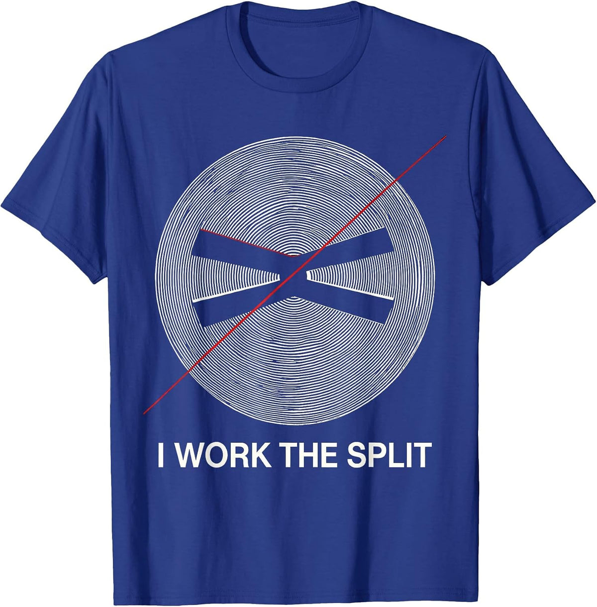 Men's I Work The Split Op Art Moire Ham Radio Operator Hobby Humor T-Shirt - Royal Blue