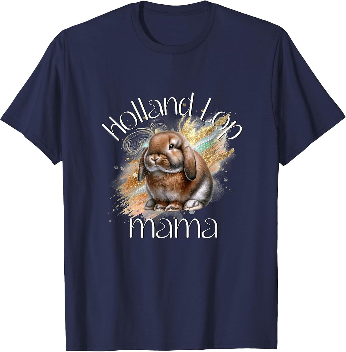 Holland Lop Mama Bunny Rabbit T-Shirt - Navy Blue