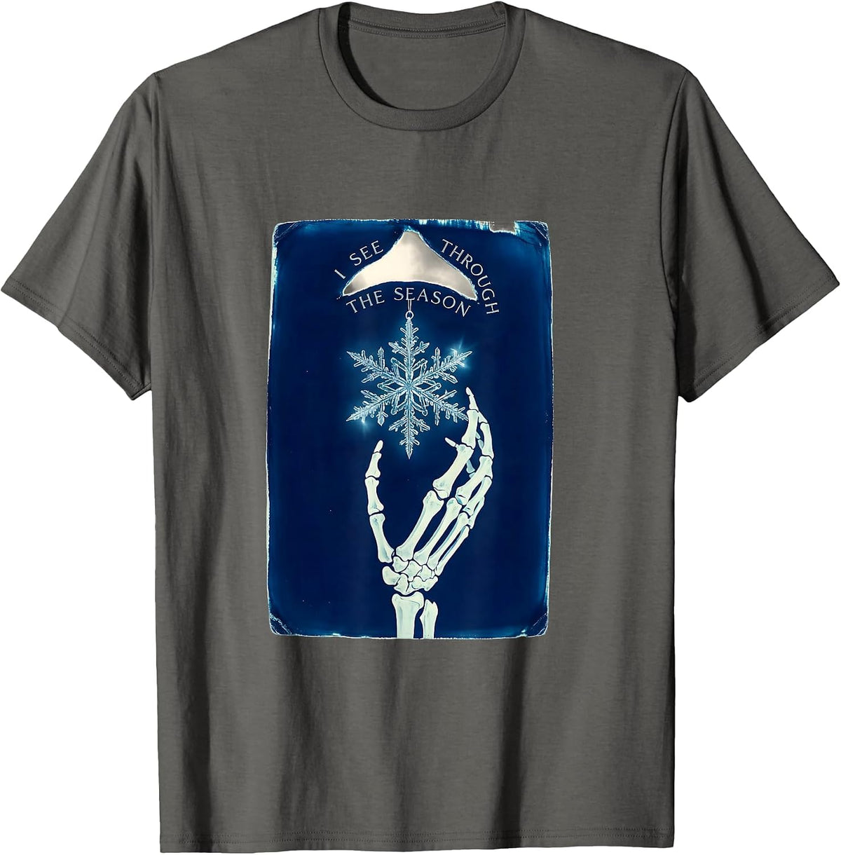 Men's I See Through The Season Funny Radiology Tech X-Ray T-Shirt - Asphalt Grey