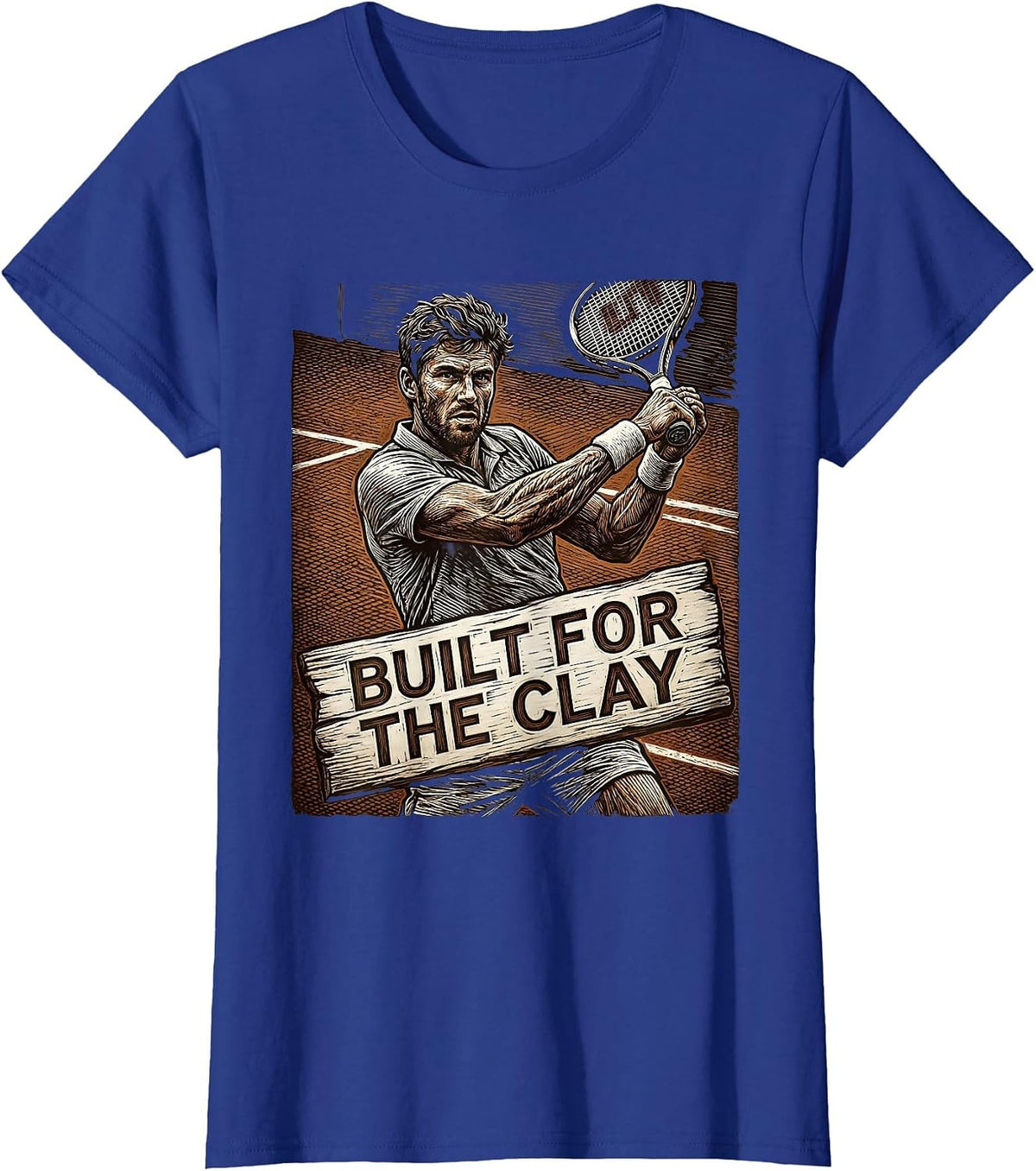 Women's Built for the Clay Tennis Graphic Design T-Shirt - Royal Blue