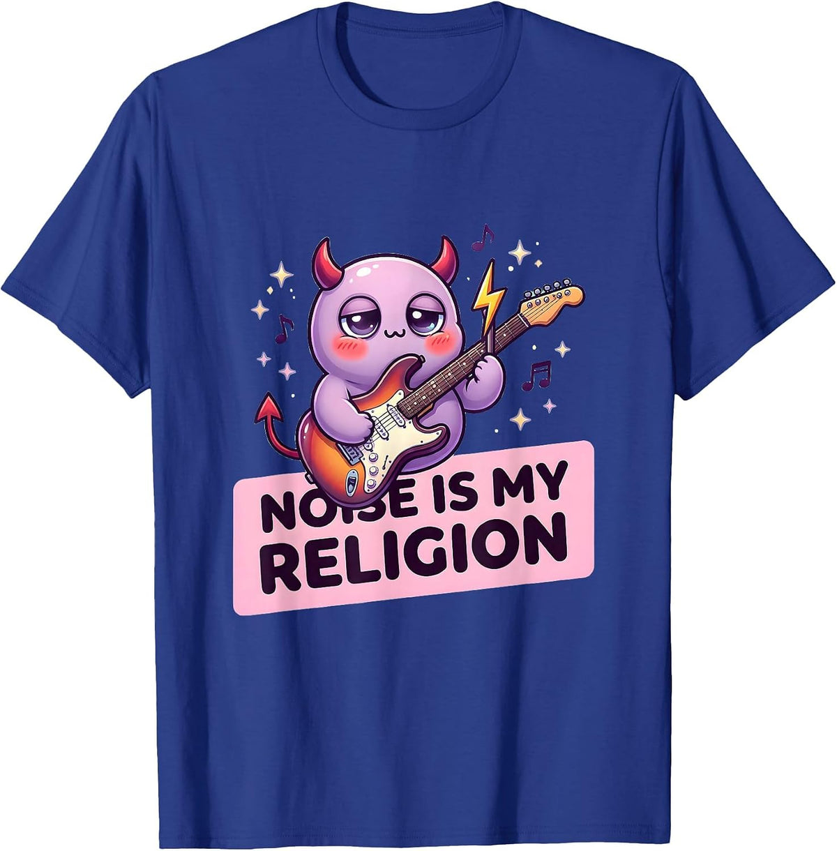 Noise Is My Religion Punk Band Design T-Shirt - Royal Blue