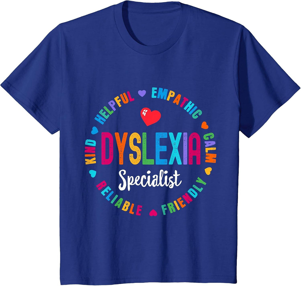 School Support Dyslexia Specialist Teacher Squad Reading T-Shirt - Royal Blue
