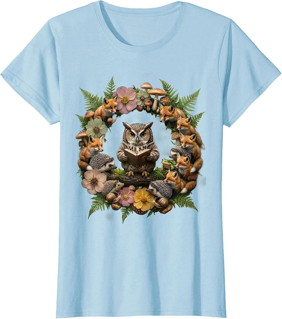 Women's Kindergarten Teacher Reading To Children Graphic T-Shirt - Baby Blue