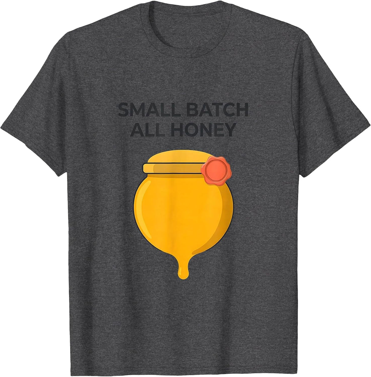 Men's Small Batch, All Honey Funny Halloween Honey Pot Costume T-Shirt - Dark Heather Grey