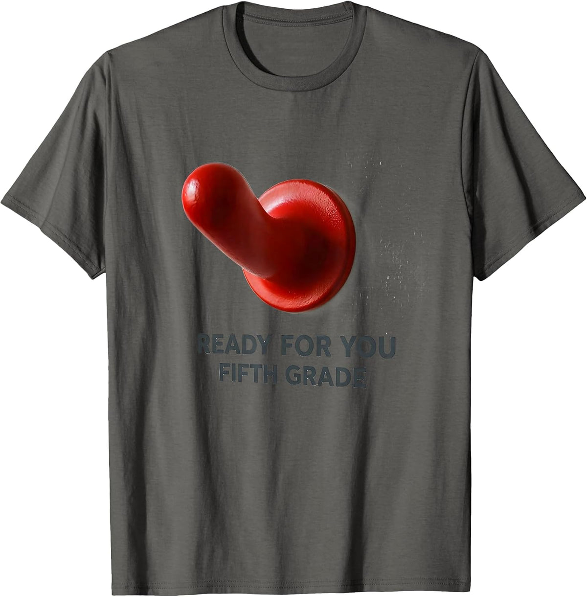 Ready For You Fifth Grade Minimalist Teacher Student Back T-Shirt - Asphalt Grey