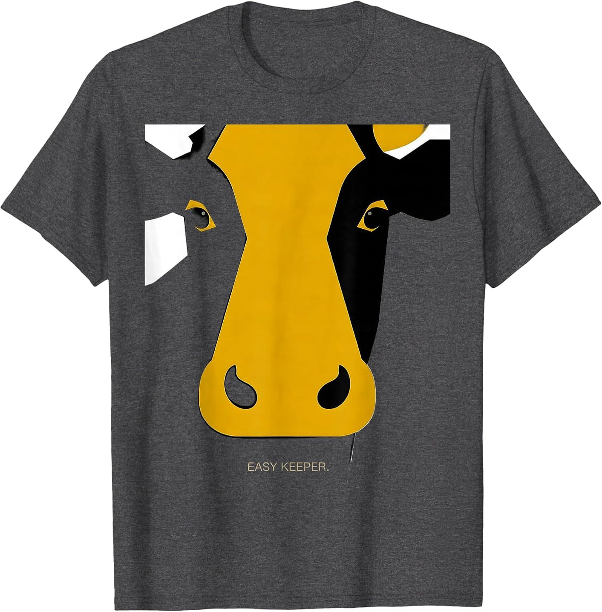Easy Keeper Funny Cow Farm Animal Humor Farmer Gift T-Shirt - Dark Heather Grey