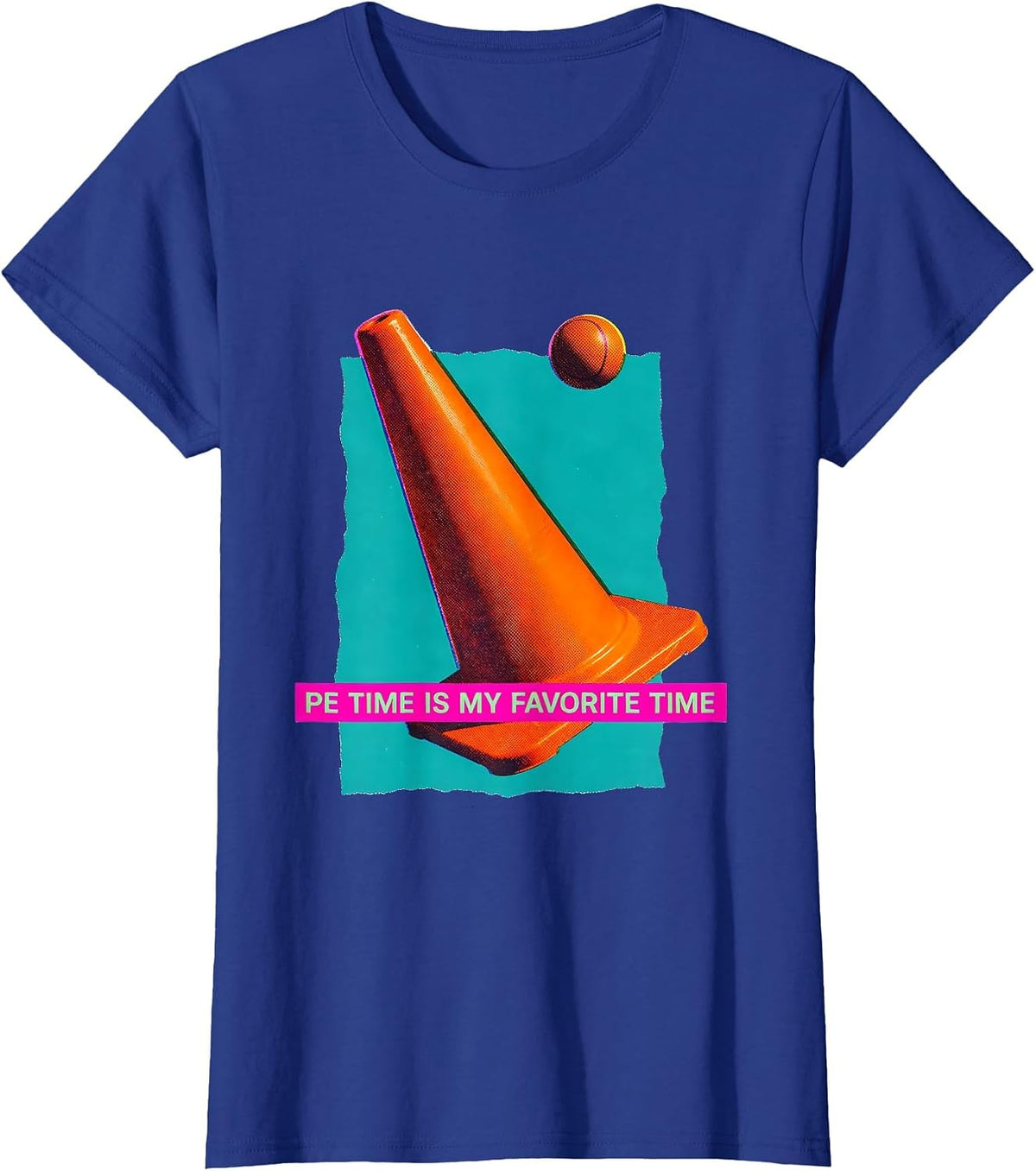 Women's PE Time Is My Favorite Time Funny PE Teacher Back To School T-Shirt - Royal Blue