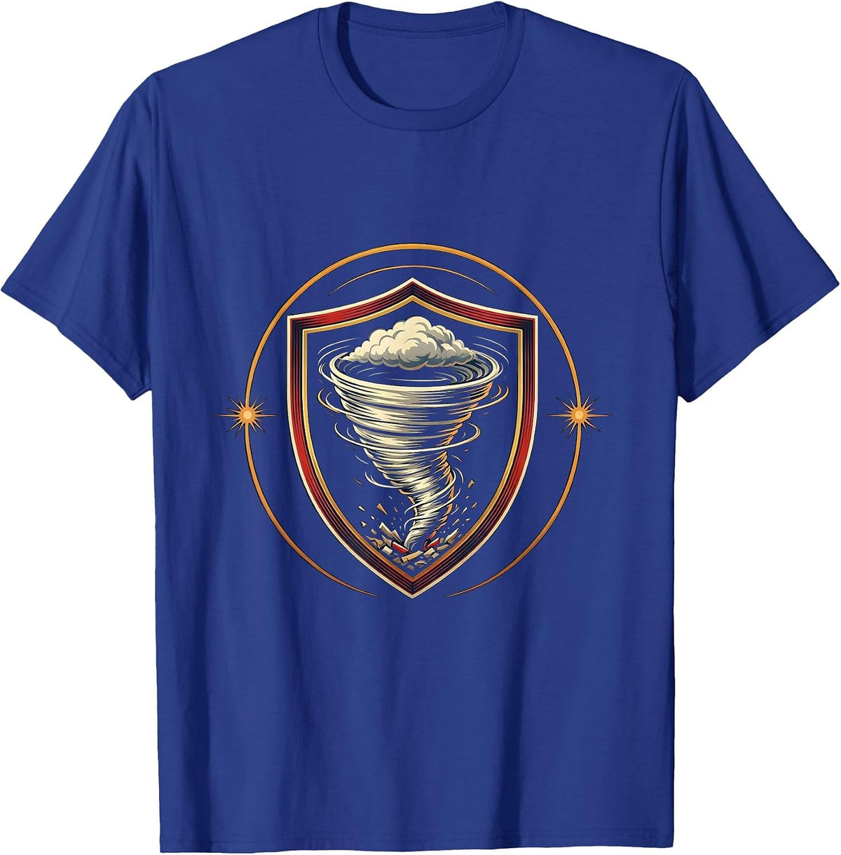 Storm Chaser Tornado Emblem Meteorology Humor T-Shirt - Royal Blue